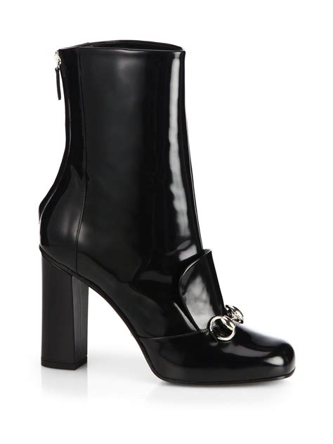 gucci leather horsebit ankle boots|high heel Gucci boots women.